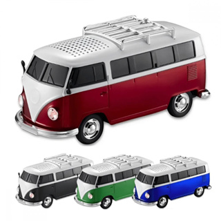Caixa de Som Formato de Kombi Bluetooth com Rádio FM Entrada USB Cartão SD P2 Sem Fio Recarregável Kapbom WS-266