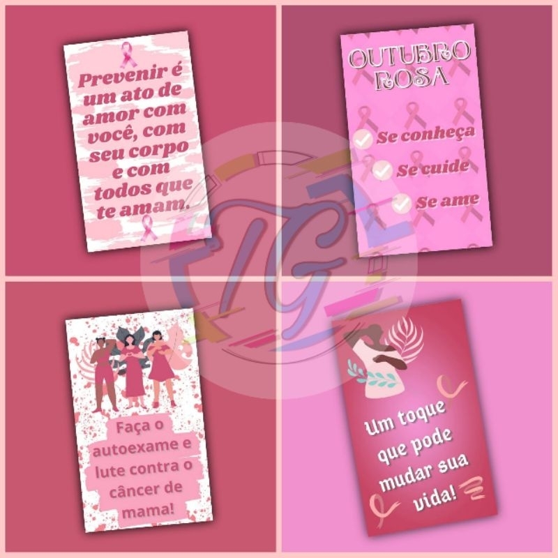 100 Cartões Outubro Rosa | Shopee Brasil