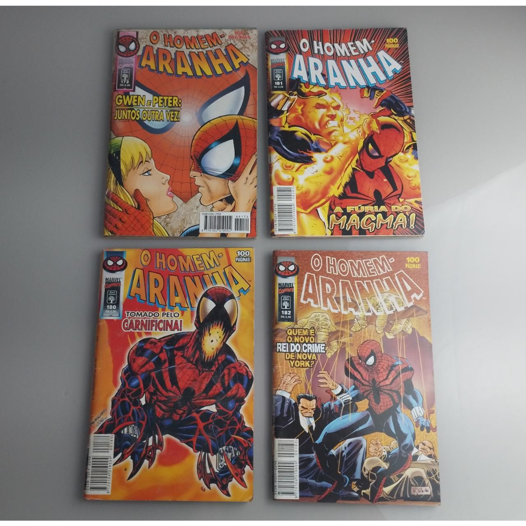HQ Homem Aranha abril ( 1983 - 1999 ) volume 15, 27, 28, 59, 60, 163, 164, 166, 167, 168, 169, 170, 171, 172, 174, 175, 177, 178, 179, 180, 181, 182, 183, 184, 185, 186