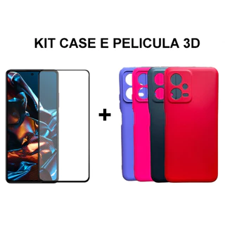 Capa Capinha Silicone Aveludada Xiaomi RedMi Note 12 5G Case E Pelicula de vidro 3C RedMi 12 5g