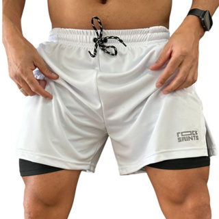 Shorts Masculino 2 em 1 Corrida Forrado