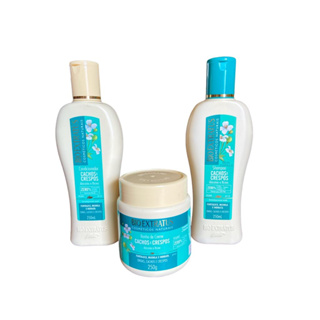 Kit 1 Shampoo 1 Condicionador 1 Banho creme Cachos Crespos 250 ml