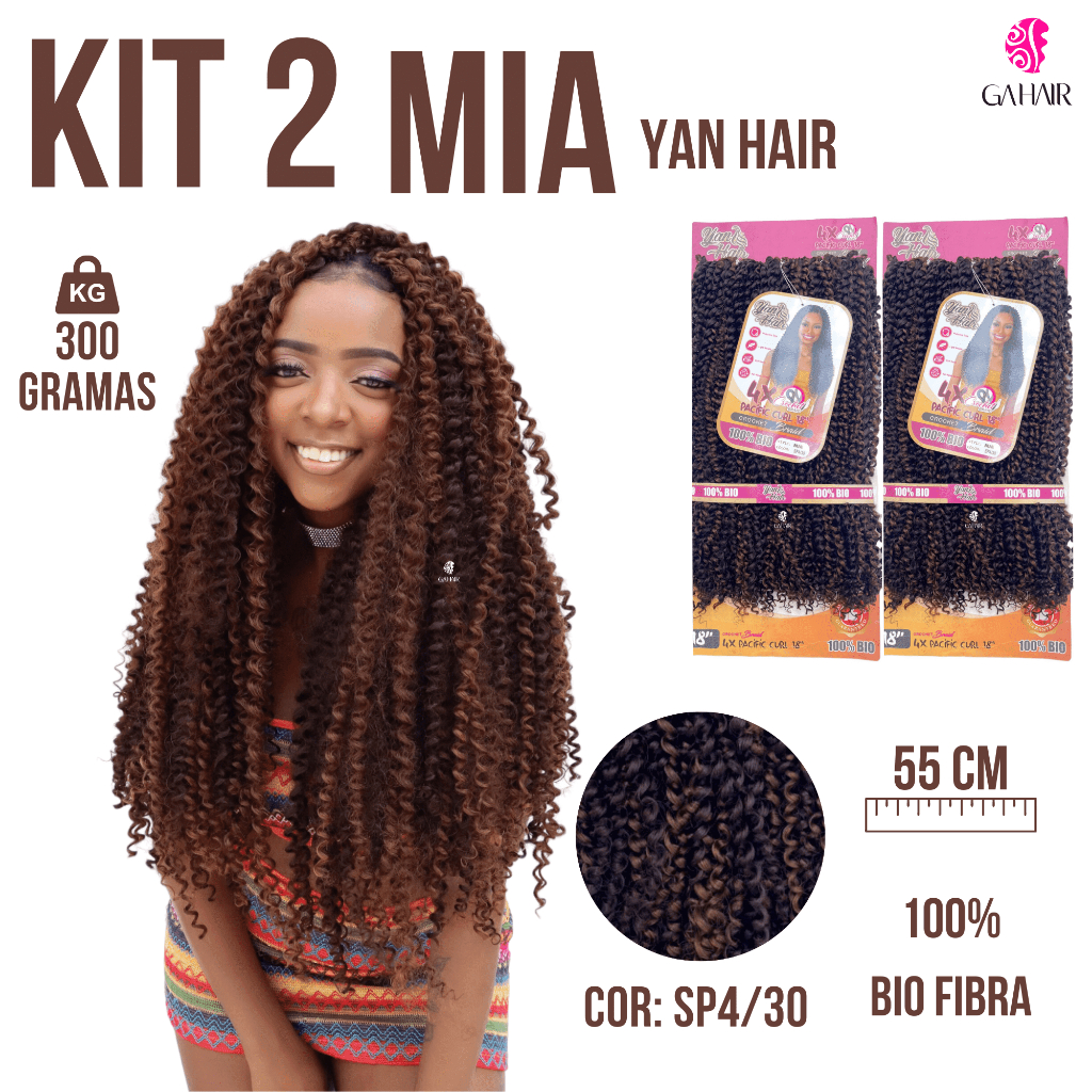 Cabelo Cacheado Afro Bio Fibra Crochet Braid - Mia- Megahair