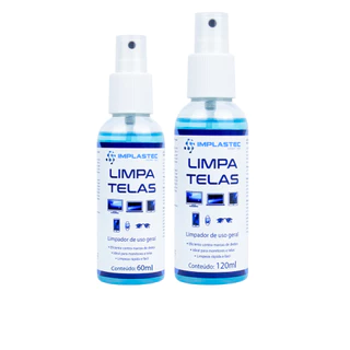 Limpa Telas Notebook Celular Monitor Óculos Vidros TV60 e 120ML