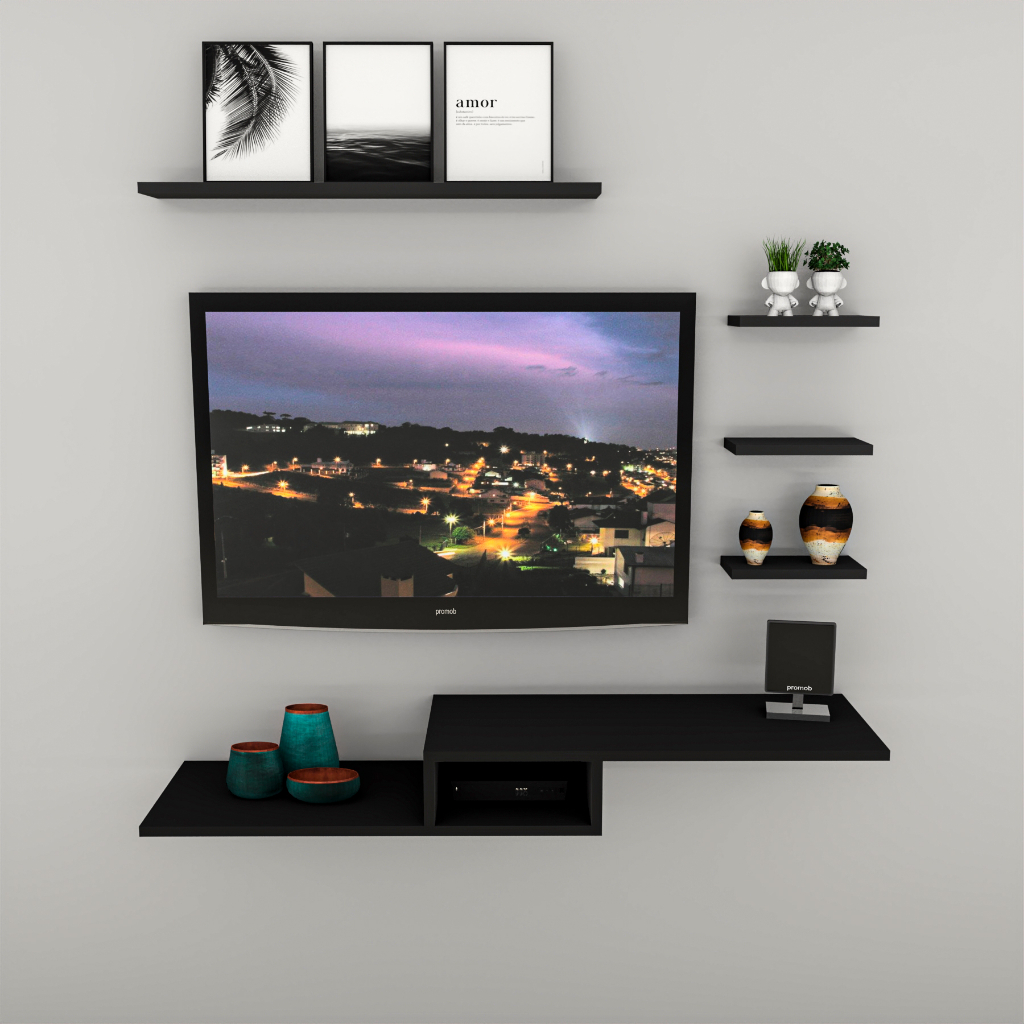 Rack Suspensa nicho para sala / Quarto com três opções de cores