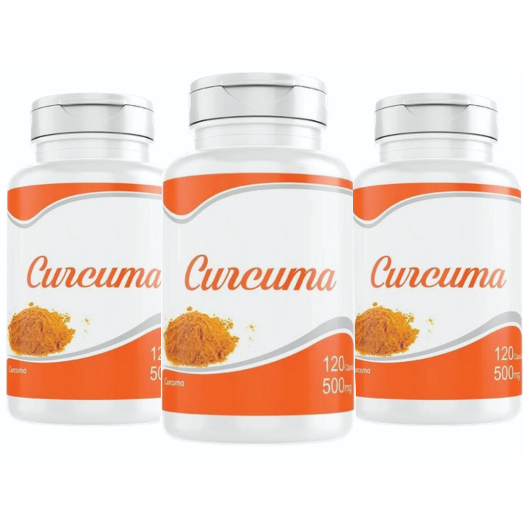 Curcuma Açafrão 3 Frascos De 120 Cápsulas 500 Mg Curcumina Total 360 Cápsulas Shopee Brasil