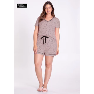 Pijama Lunender Plus Size Malha Fria Estampado 35285
