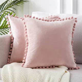 Capa de Almofada Lisa Com Babado Kit Com 2 45x45 Decoração Premium