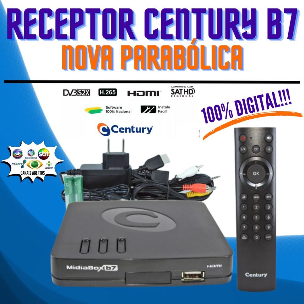 Receptor Midiabox B7 Century para Nova Parabólica