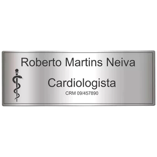 Placa P/ Porta Em Inox Personalizada Símbolo/Logo/Nome/Profissão