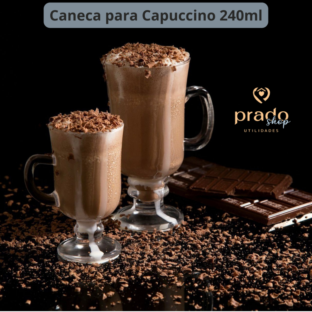 Caneca Para Capuccino Chocolate Quente Café Expresso 240ml Copo