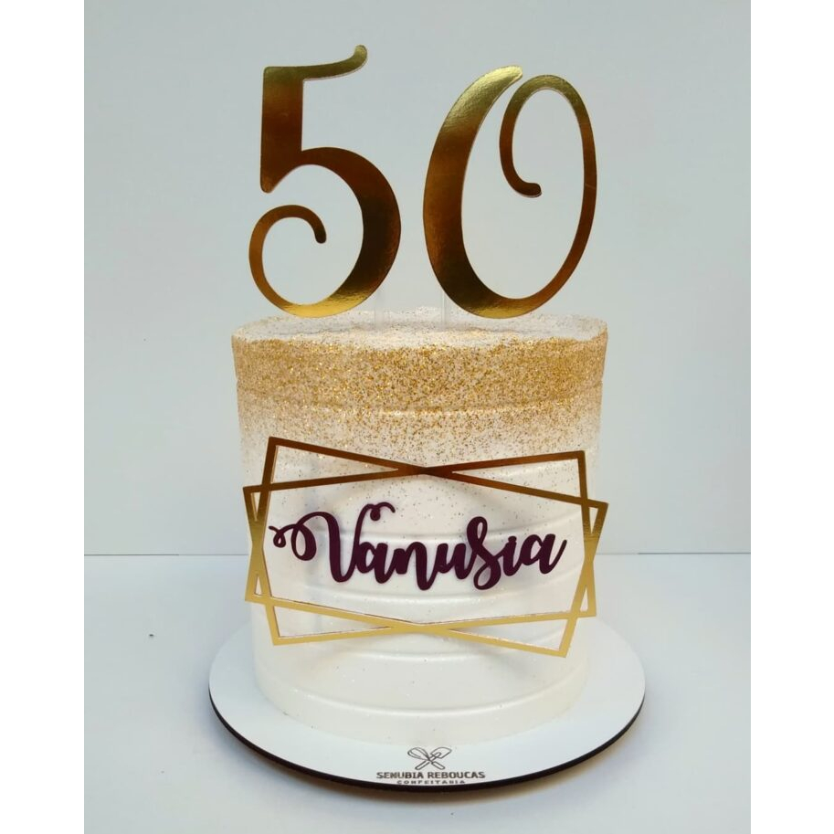Topper bolo feminino 50 anos