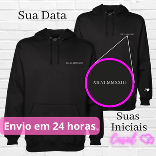 Kit Moletom Casal Data e Letra Personalizada Namorados