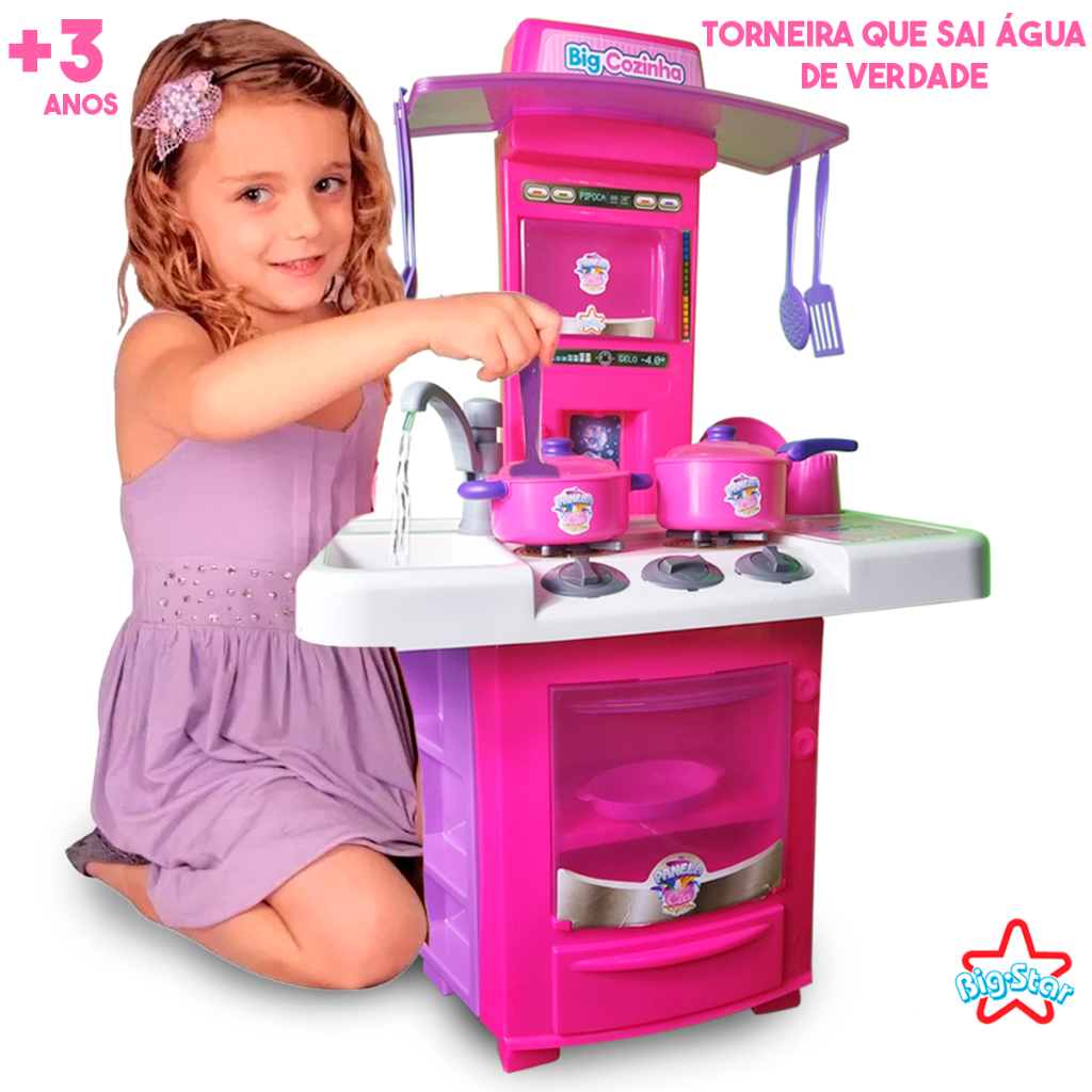 Jogo De Cozinha Menina 7 8 9 Anos + Meu Jantarzinho Big Star - Big Star  Brinquedos - Acessórios para Cozinha Infantil - Magazine Luiza