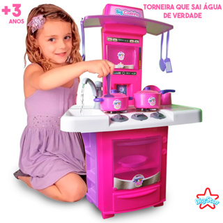 Grande Cozinha Infantil Completa Sai Água Mini Fogão Forno