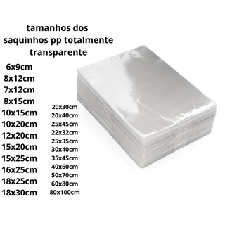 1000g saco saquinho plástico transparente pp varias 1kg