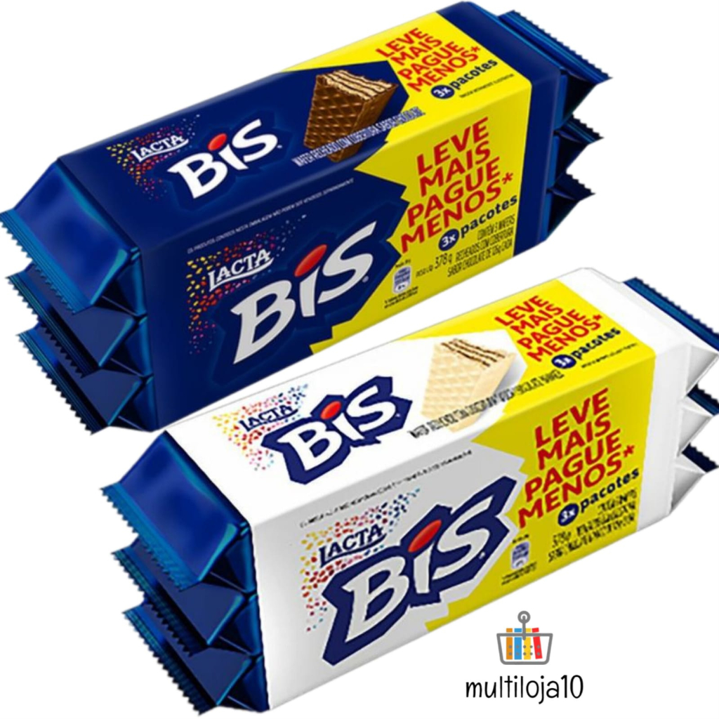 Bis Lacta 126g - Escolha 2x, 3x ou 6x - Caixa com 20 Unidades - Kit Chocolate Bis Branco ou Original