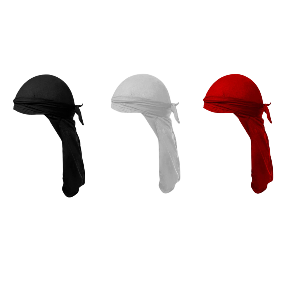 KIT 3 DURAG, WAVES, DUREG, BANDANA, HIP HOP, RAP, LENÇO DE