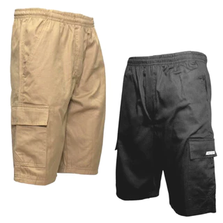 Bermuda De Brim Masculina Elástico e Bolso Adulto Cordão Regulável