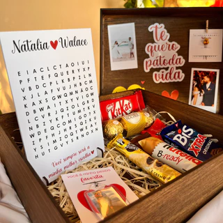 Caixa de Pedido de Namoro ou Casamento com Bombom, ideal para namorado e namorada.