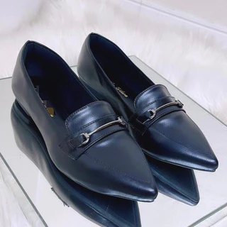 Mocassim Feminino Preto Bico Fino