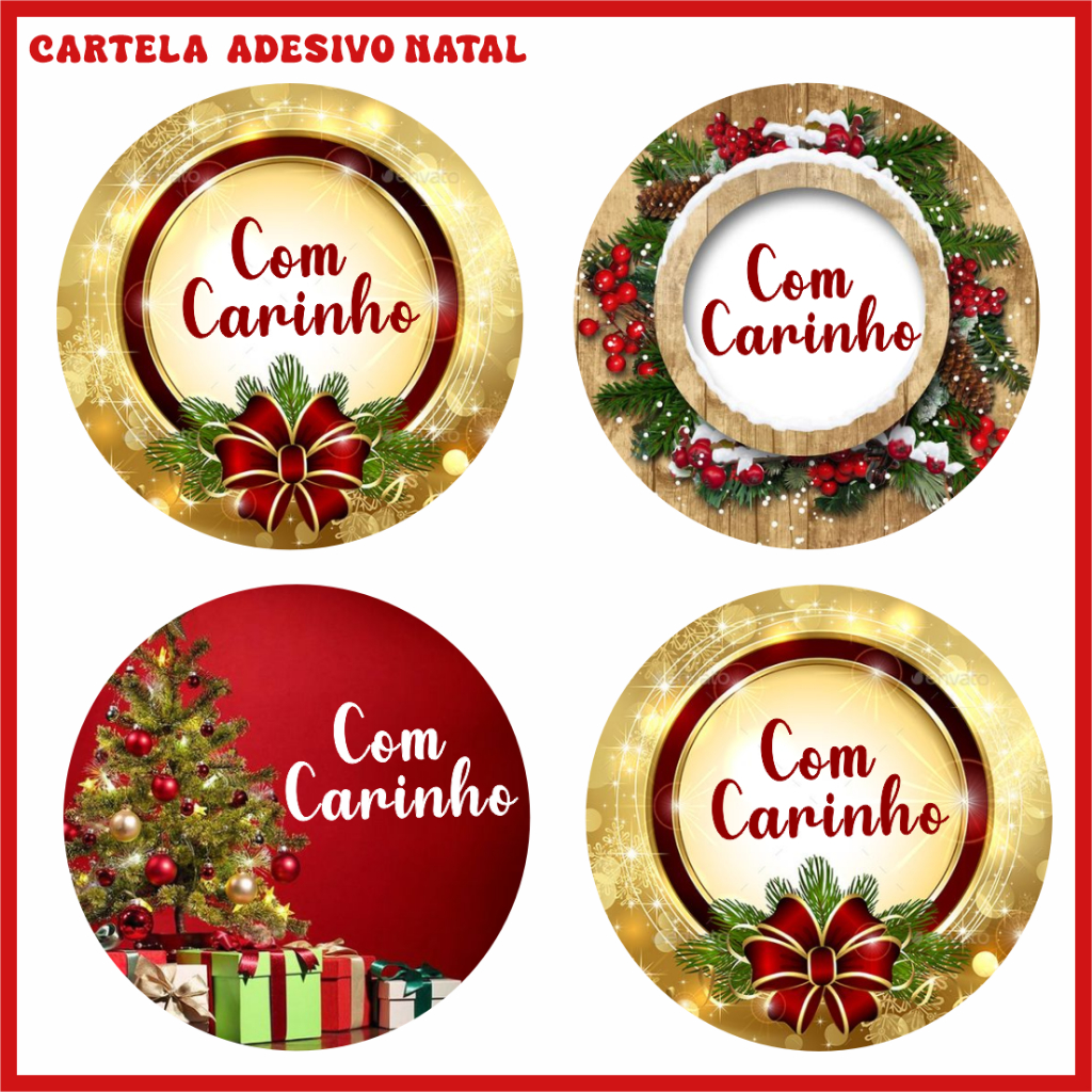 100 Etiquetas Adesivos Com Carinho Feliz Natal Cliente Adesivo Natal Cliente Shopee Brasil 5209