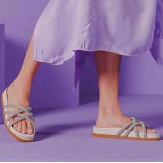 Sandália Papete Birken Feminina com brilho strass