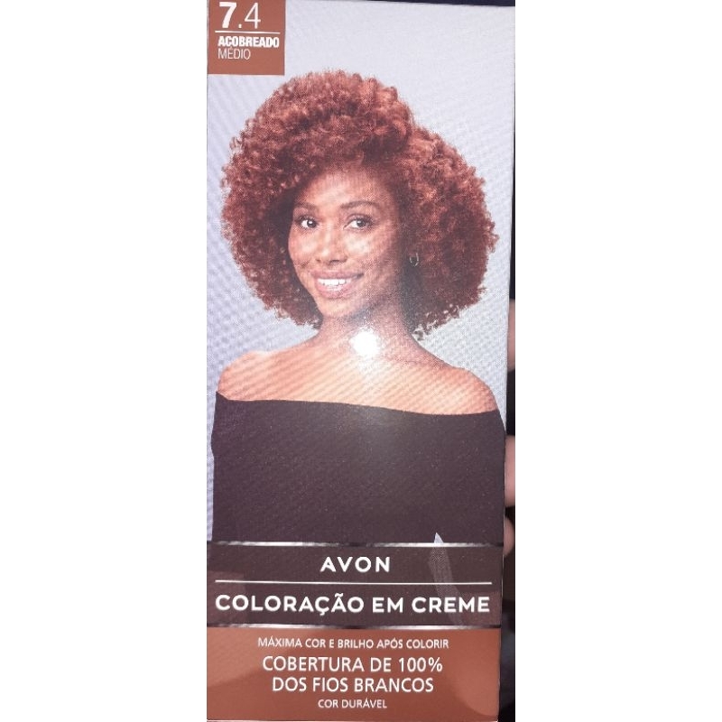 Kit com 3 Coloração em Creme Avon - Cor 7.4 Acobreado Médio - Tínta de ...