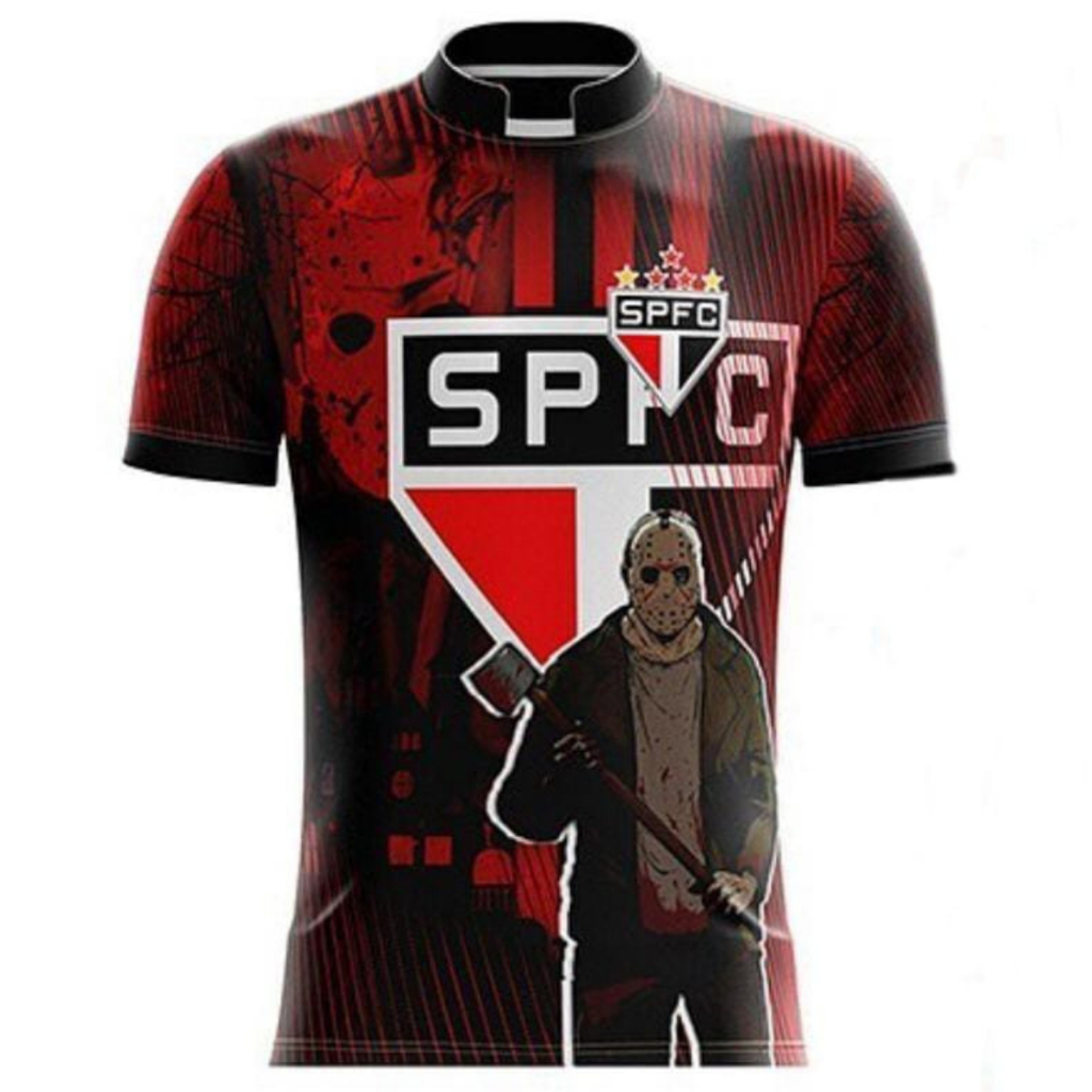 Camiseta de Time Futebol São Paulo Jason Personalizada de Torcida+NOME ...