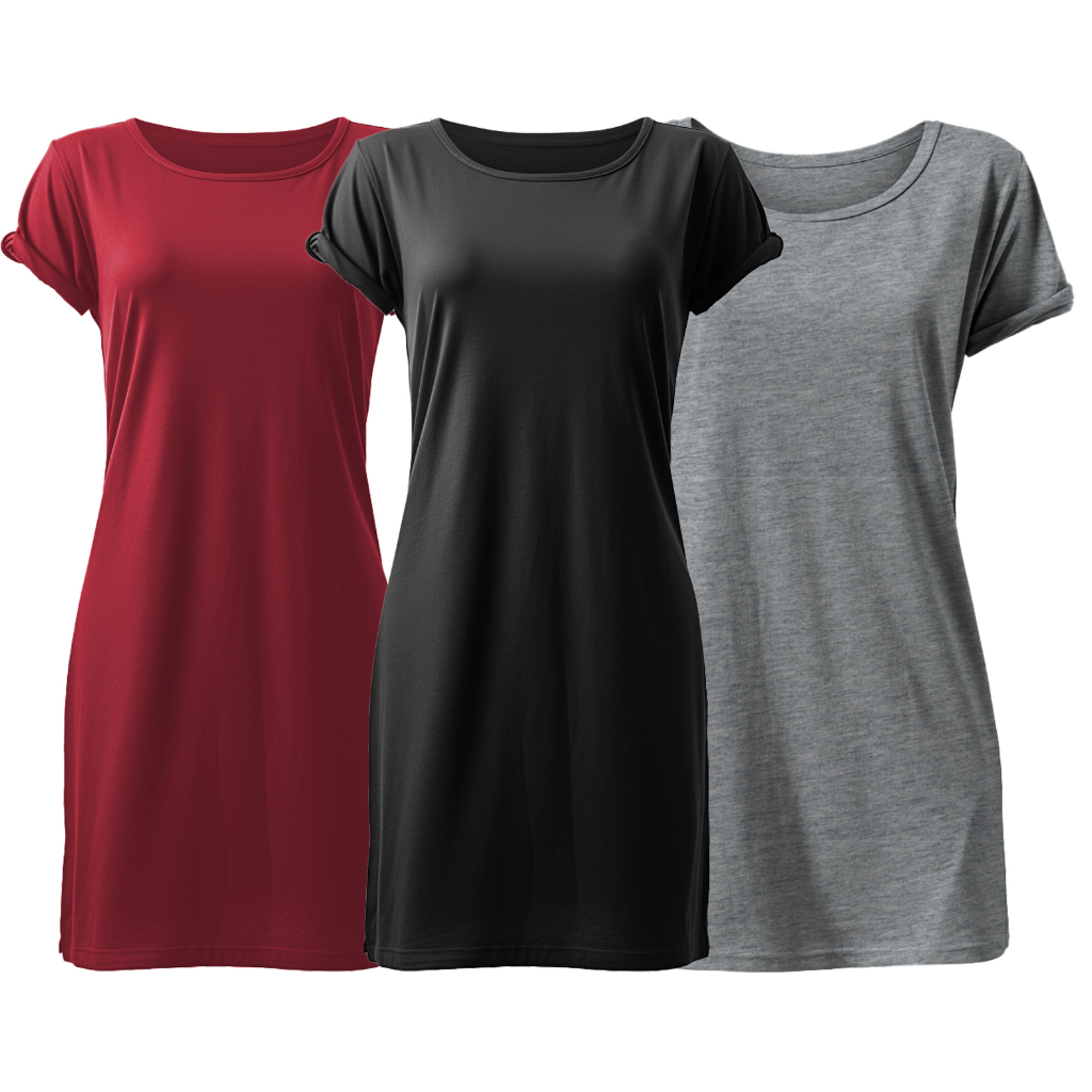 Camisetão Vestido Feminino Camisa Longa Blusão Oversized Viscolycra