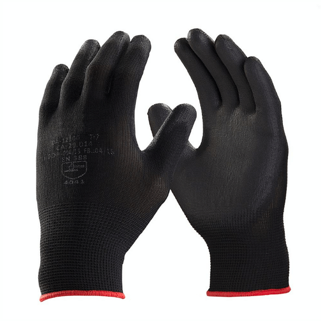 Luva EPI CA Segurança Multitato Preta PU Mecânico Pedreiro Eletricista Jardinagem Serviços Gerais Antiestatica
