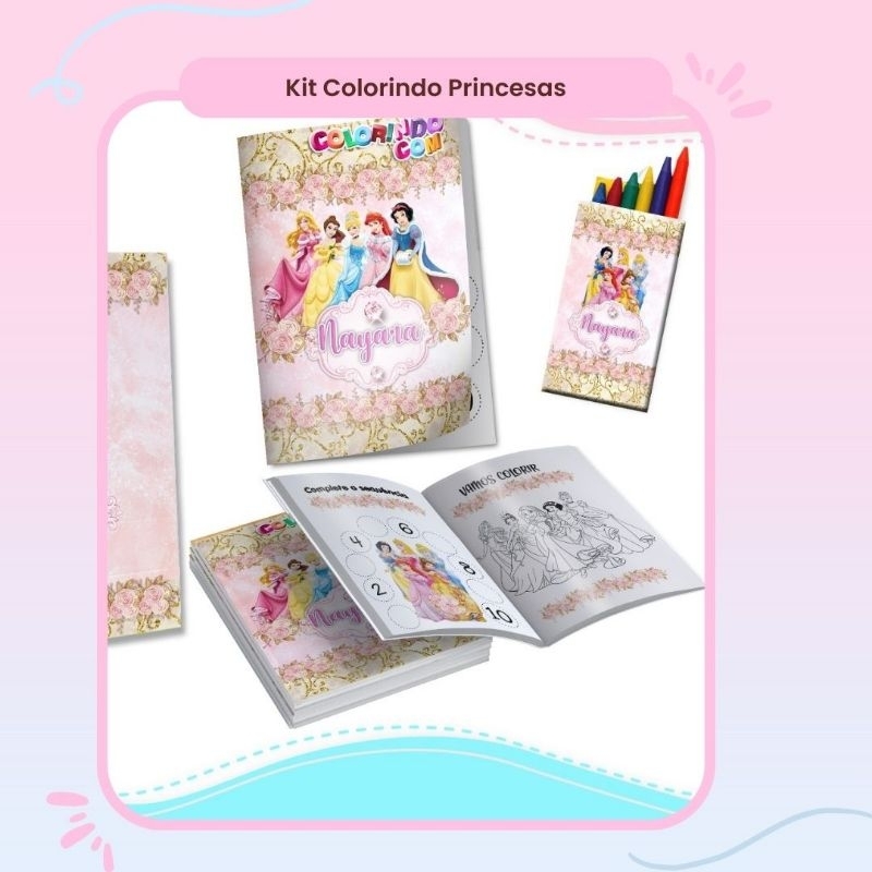 Kit colorir Princesas (PEDIDO MÍNIMO 10 UNIDADES)