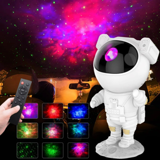 Projetor Luz Led Astronauta Galáxia Estrelas Nebulosa Iluminação Noturna Luminária Lâmpada Divertida Controle USB