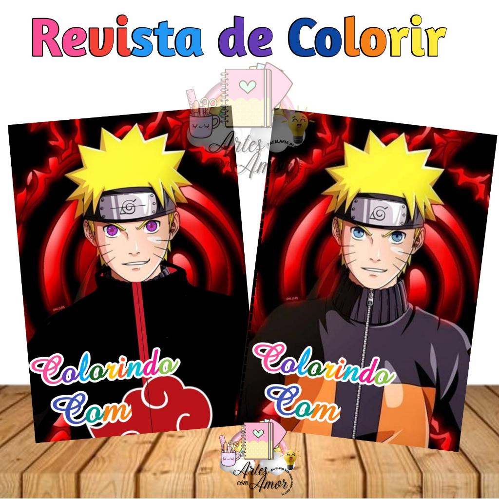 100 Desenhos Para Colorir e Pintar - Tema Naruto - Folhas A4 Sulfite  Avulsas/Soltas