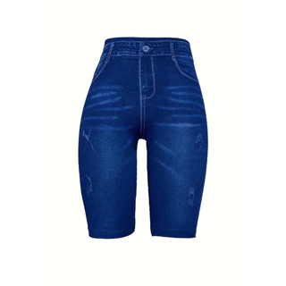 short Leggings Jeans Fake Feminina Esport , ESTAMPA e a COR VARIADA