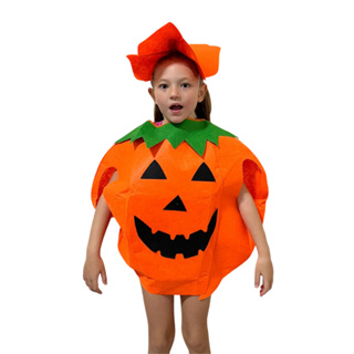 Fantasia Macaquinho Halloween Infantil Abóbora Menino com touca