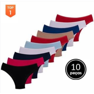 Kit 10 calcinha 100% algodao calcinhas conforto tanga confortavel