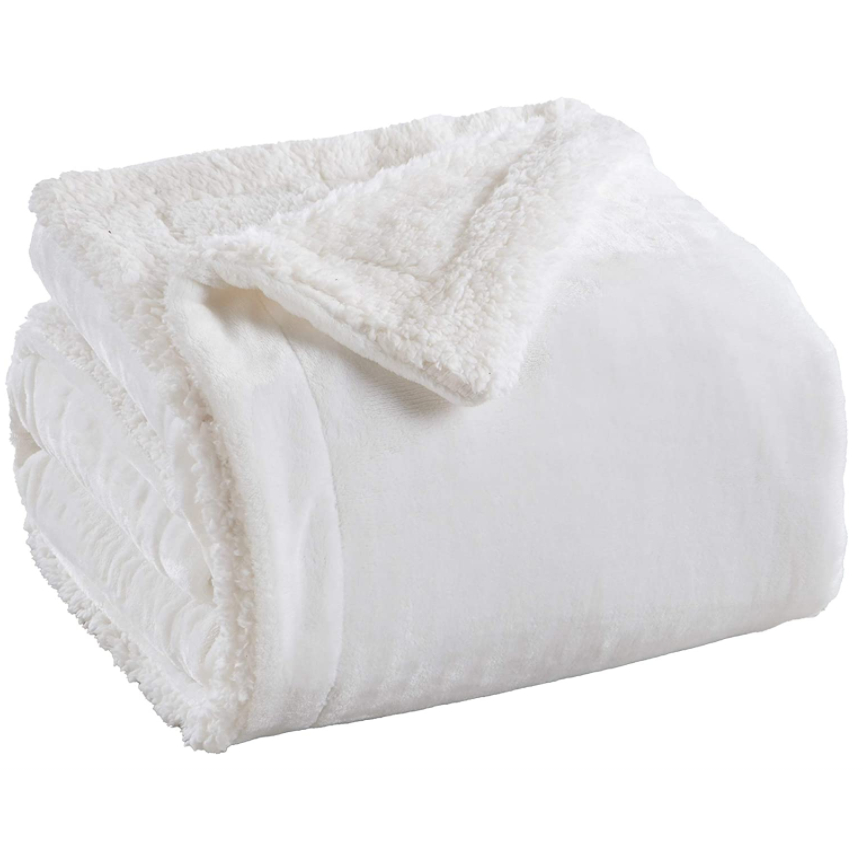 Manta Com Sherpa Branca Para o Frio De Bebe Cores Diversas