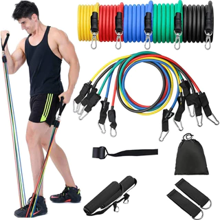 Kit Extensores Elásticos Treinar Em Casa Pilates Fisioterapia Power tube