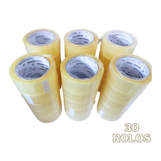 30 Rolos Fita Adesiva Transparente 45x50metros