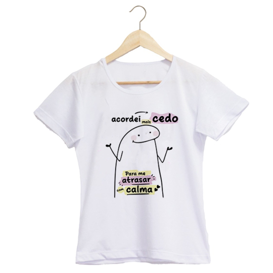 Camiseta Meme Flork Acordei Cedo Para Atrasar com Calam | Shopee Brasil