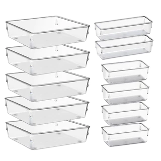 Kit 11 Organizador Multiuso Modular Gavetas Acrílico Quadrado GRANDE