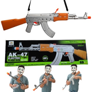 Brinquedo Metralhadora Eletrônica Infantil Militar Som E Luzes Arma Ak47 69  Cm 