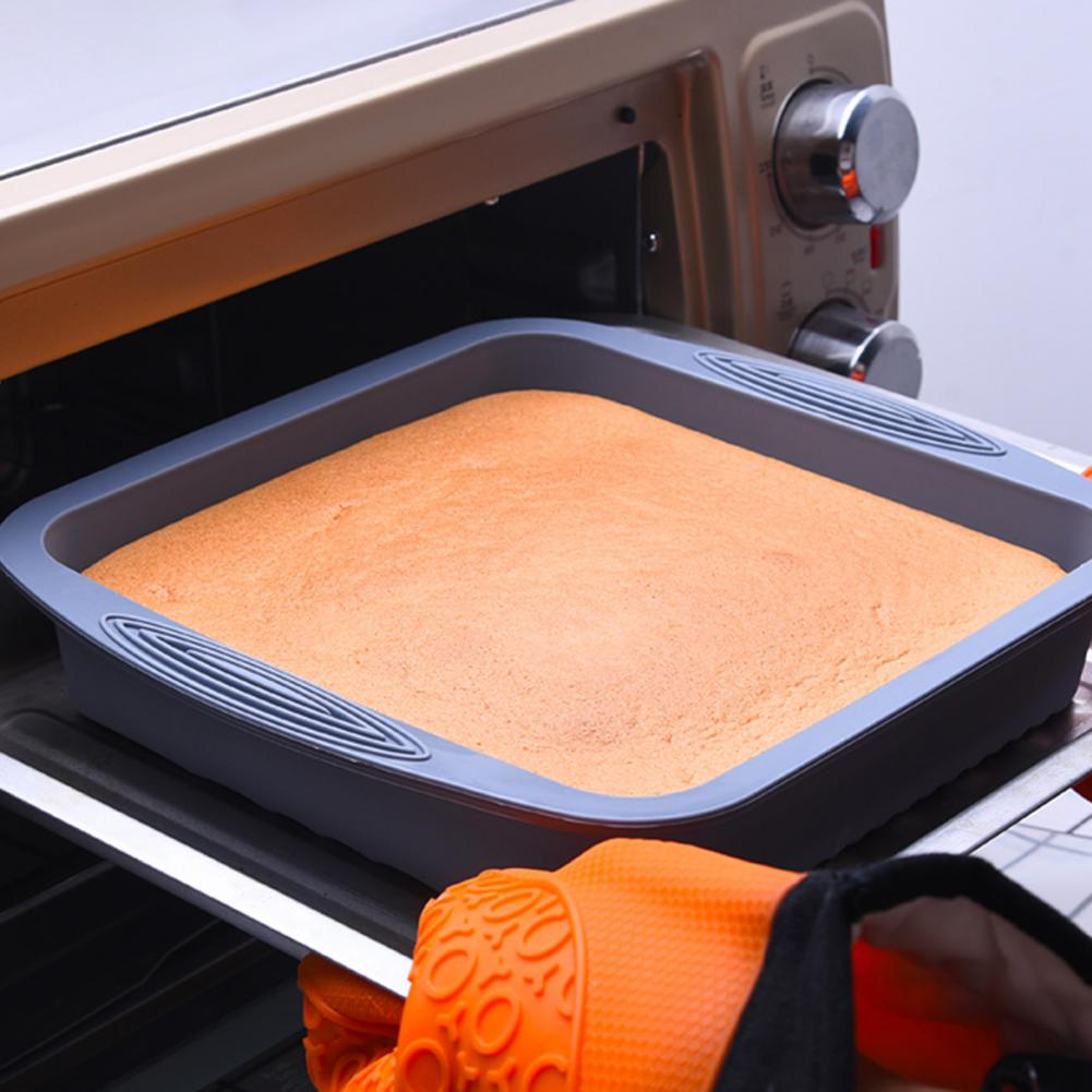 Forma Para Bolo Quadrada De Silicone Assadeira Antiaderente Pães E Torta Cozinha