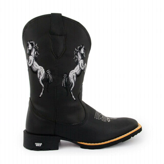 Combo Bota Botina Country Texana Masculina de Couro com Boné Relógio Cinto e Carteira Ref: Horse