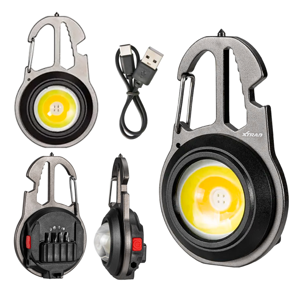 Mini Lanterna Chaveiro de Bolso Multifuncional, Abridor de Garrafa, Chaves de Fenda W5137