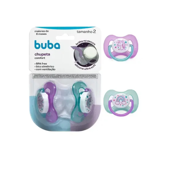 chupeta buba comfort tam 2 kit ursinho estrela rosa em Promoção na