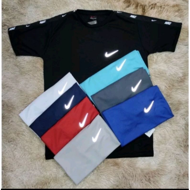 camiseta masculinas manga curta dry fit refletiva esportiva academia anti suor/odor