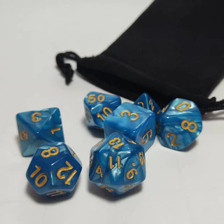 Kit de Dados 7 Unidades RPG d&d Dungeons and Dragons Boardgame Jogo de Tabuleiro e dados (ACOMPANHA SAQUINHO)