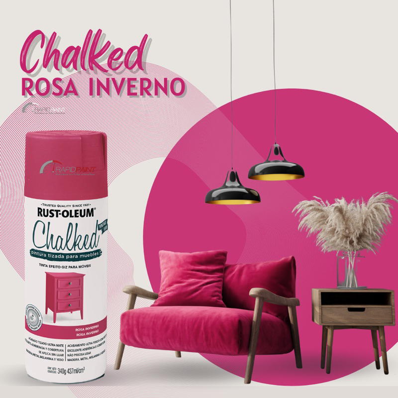 Spray Chalked Rosa Inverno Rust Oleum | Shopee Brasil